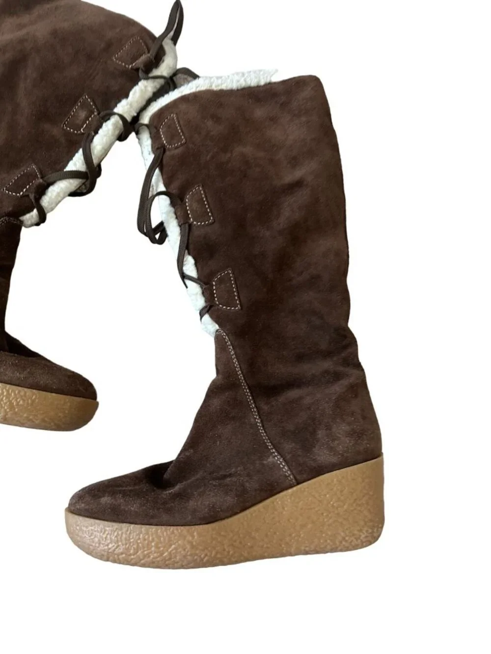 MICHAEL KORS Brown Suede Platform Lace up Boots Size 7.5